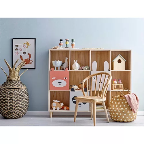 Calle bookcase with animal pattern drawers