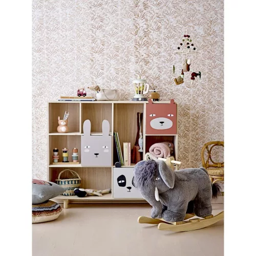 Calle bookcase with animal pattern drawers