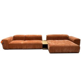 Edda right chaise longue sofa with coffee table
