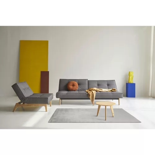 Splitback Eik sofa bed, oak