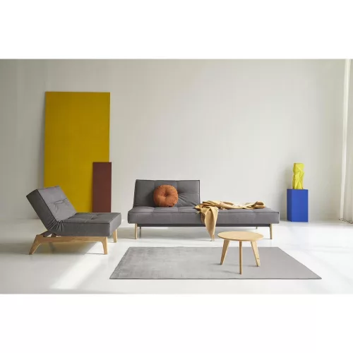 Splitback Eik sofa bed, oak