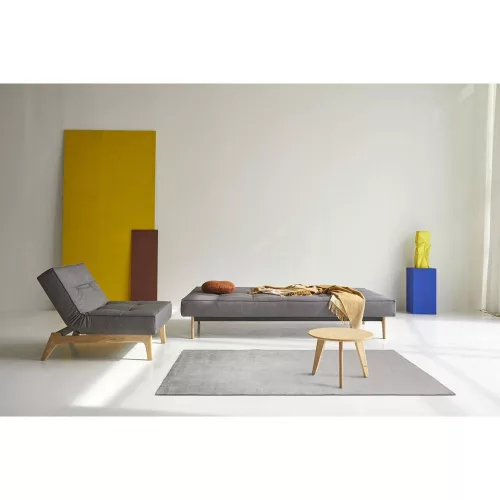 Splitback Eik sofa bed, oak