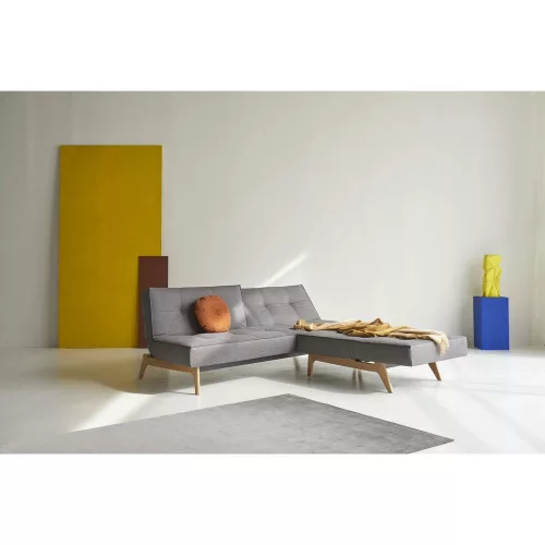 Splitback Eik sofa bed, oak