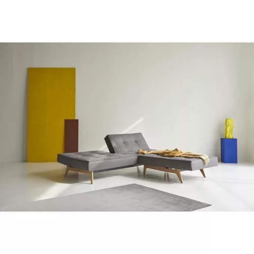 Splitback Eik sofa bed, oak
