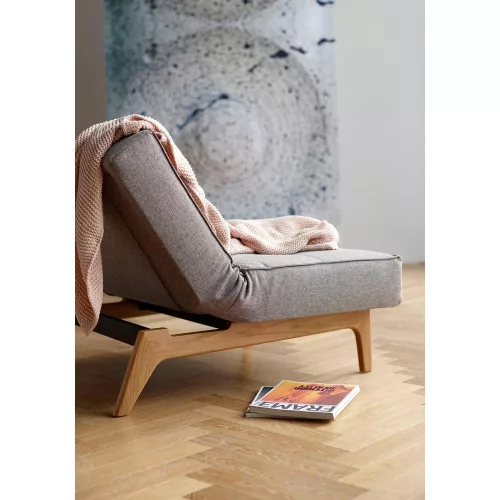 Splitback Eik sofa bed, oak