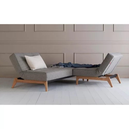 Splitback Eik sofa bed, oak