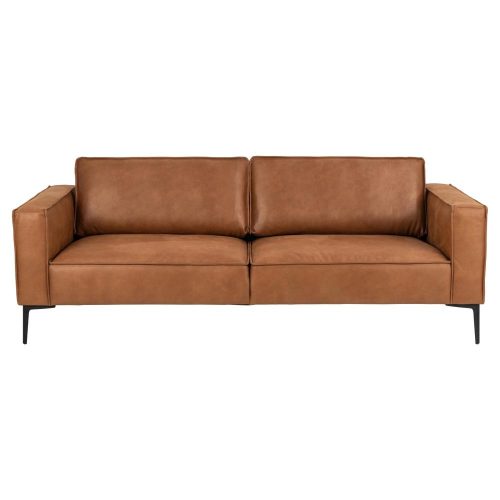 Montebello 3 üléses kanapé, barna textilbőr, fekete acél láb