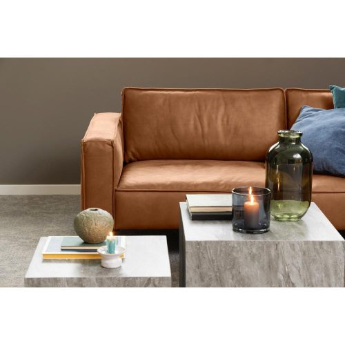 Montebello 3 üléses kanapé, barna textilbőr, fekete acél láb