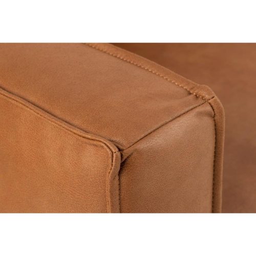 Montebello 3 üléses kanapé, barna textilbőr, fekete acél láb