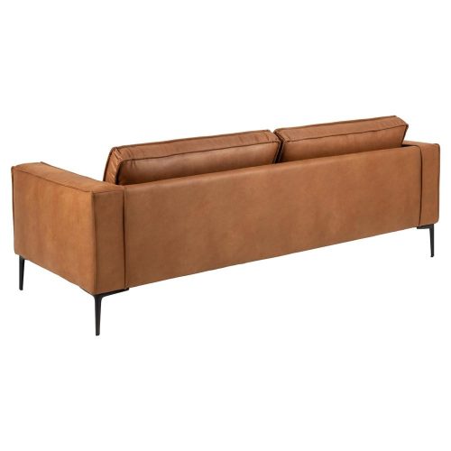 Montebello 3 üléses kanapé, barna textilbőr, fekete acél láb