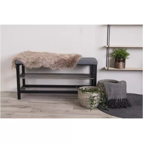 Padova padded bench, 2 shelves for shoes