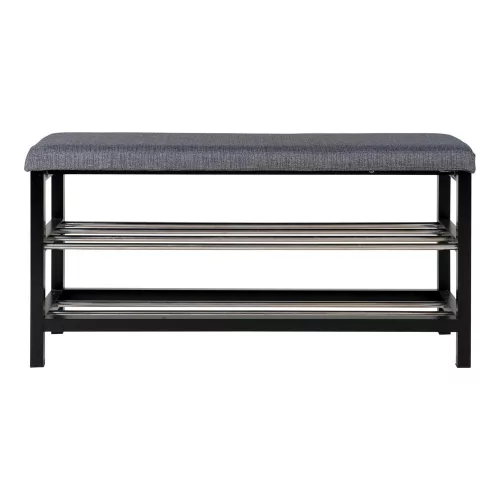 Padova padded bench, 2 shelves for shoes