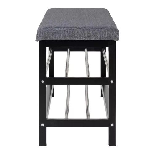 Padova padded bench, 2 shelves for shoes