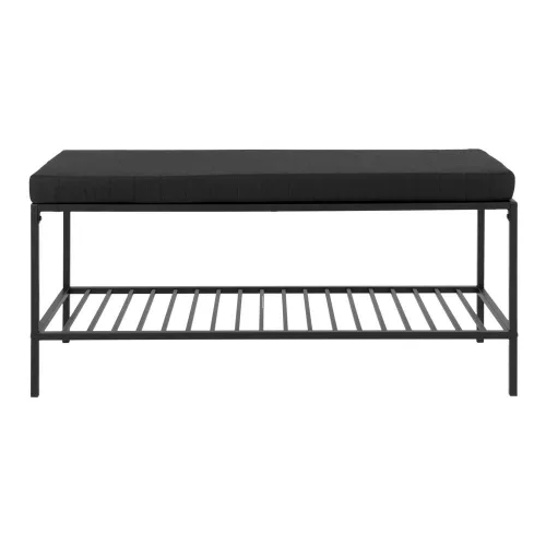 Vita bench with cushion and shelf