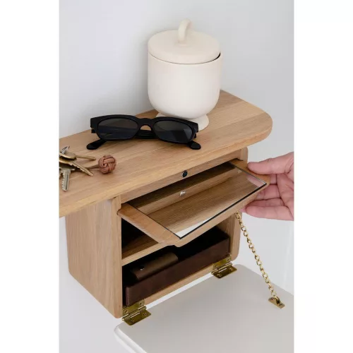 One More Look mirror with white oak shelf