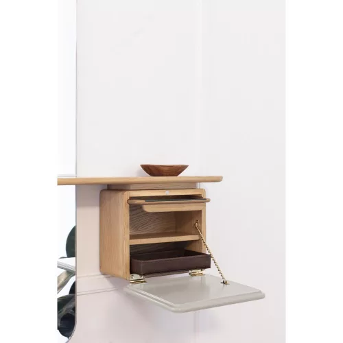 One More Look mirror with white oak shelf