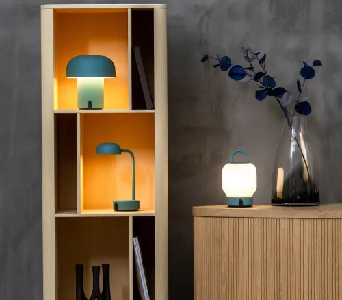 Fokus Smokey Teal LED table lamp