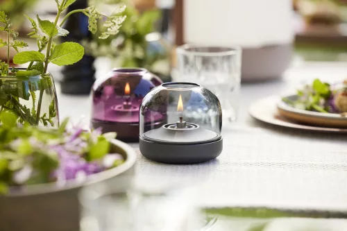 Glow 08 frosted silver LED candle holder