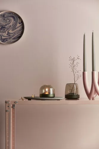 Glow 10 green LED candle holder