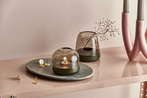 Glow 10 green LED candle holder