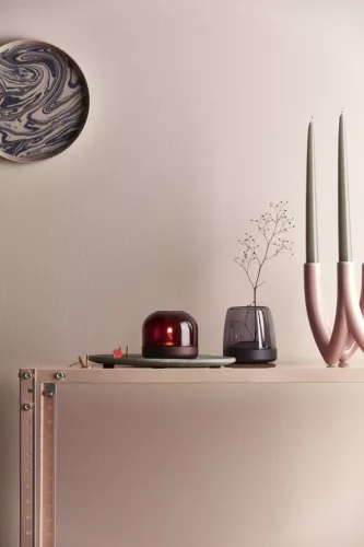 Glow 10 smoked grey LED candle holder