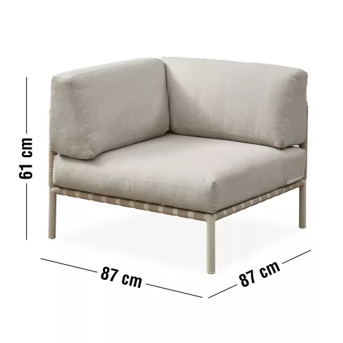 Horizon modular outdoor sofa, corner module