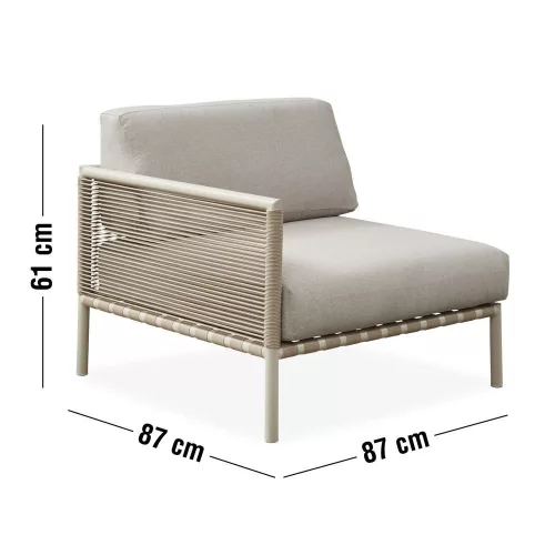 Horizon modular outdoor sofa, end module