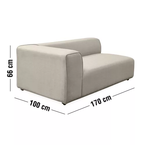 Korius modular outdoor sofa, left end module