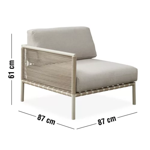 Horizon 3 seater outdoor sofa with ottoman