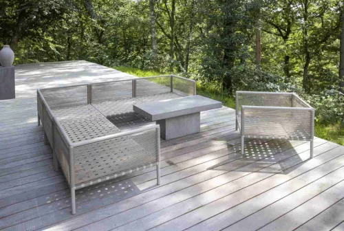 Horizon 4 személyes kerti sarokkanapé, dohányzóasztallal és fotellel