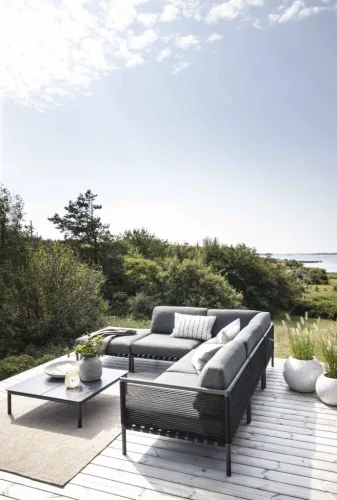 Horizon 3 seater outdoor corner sofa with ottoman