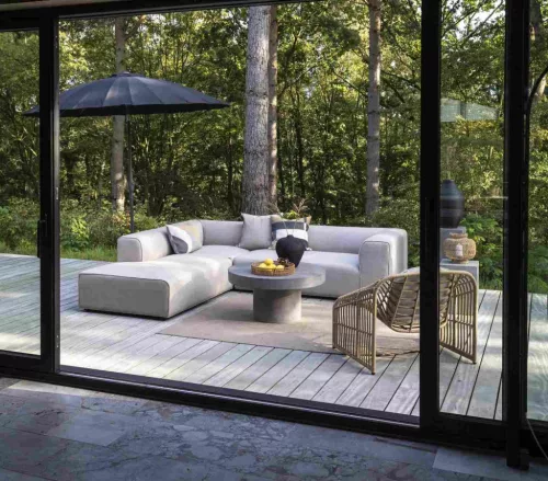 Korius outdoor corner sofa with open end