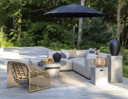 Korius outdoor corner sofa with open end