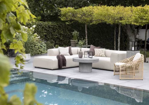 Korius outdoor corner sofa with open end