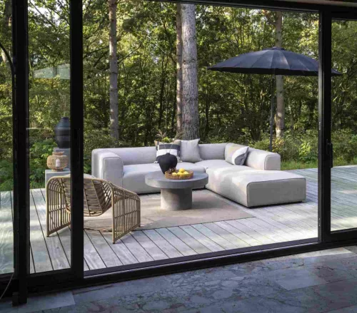 Korius outdoor corner sofa with open end