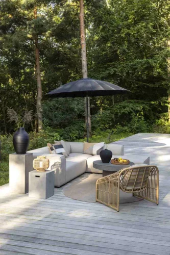 Korius outdoor corner sofa with open end