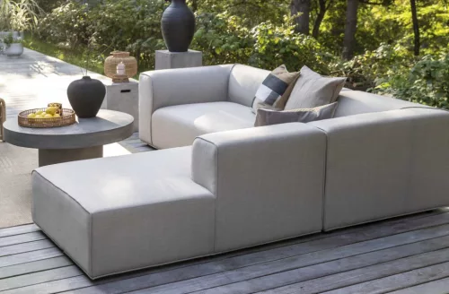 Korius outdoor corner sofa with open end