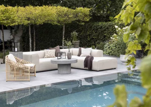 Korius outdoor corner sofa with open end