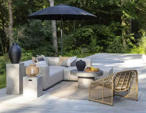 Korius outdoor corner sofa with open end