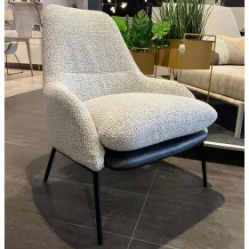 Holly armchair with leather upholstery