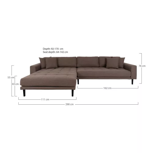 Lido left chaise longue sofa