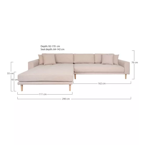 Lido left chaise longue sofa
