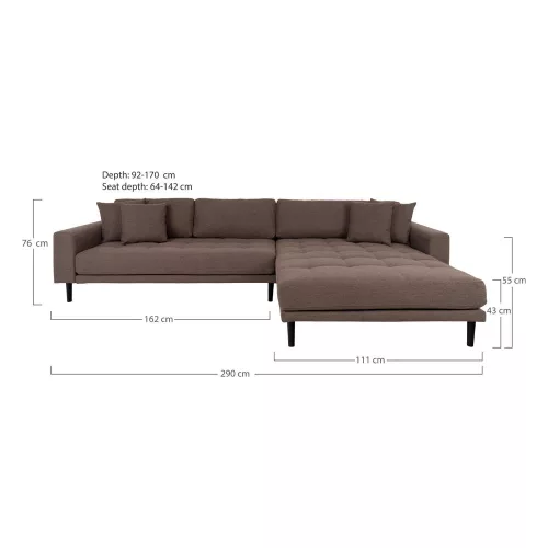 Lido right chaise longue sofa