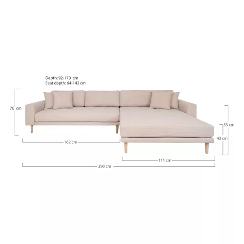 Lido right chaise longue sofa