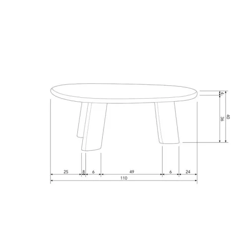 Roundly dohányzóasztal