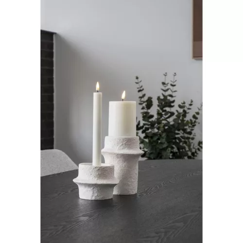 White cement candle holder, set of 2