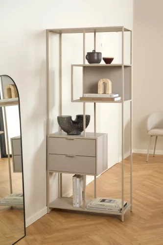 Seaford asymmetrical bookcase, high, with 2 drawers