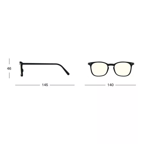 IZIPIZI TRAPEZOID E monitor glasses, black +0.00