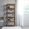 X- shelf 6 polcos, olajozott tölgy, 198 cm