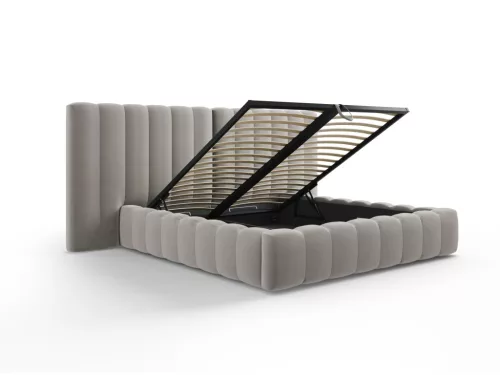 Kelp double bed with double headboard